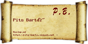 Pits Bartó névjegykártya